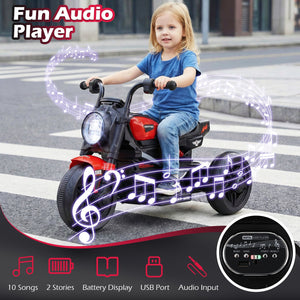 6V Kids Electric Motorcycle with LED Headlight and Music for Toddlers Aged 3-5-Red view 7