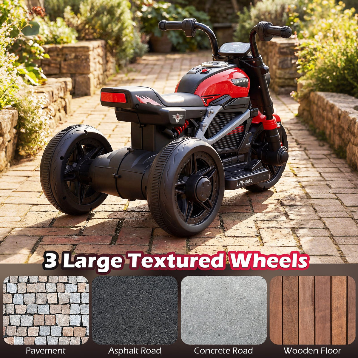 6V Kids Electric Motorcycle with LED Headlight and Music for Toddlers Aged 3-5-Red view 9