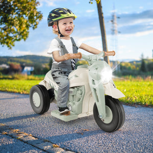 6V Kids Electric Ride on Motorcycle with Bubble Maker and Music-Beige view 2