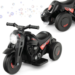 6V Kids Electric Ride on Motorcycle with Bubble Maker and Music-Black view 3