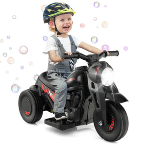 6V Kids Electric Ride on Motorcycle with Bubble Maker and Music-Black view 5