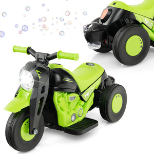 6V Kids Electric Ride on Motorcycle with Bubble Maker and Music-Green view 5