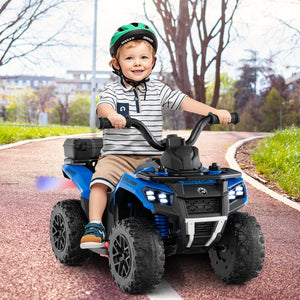 6V Kids Ride On ATV with Spray Function and Storage Box with Music-Blue view 2