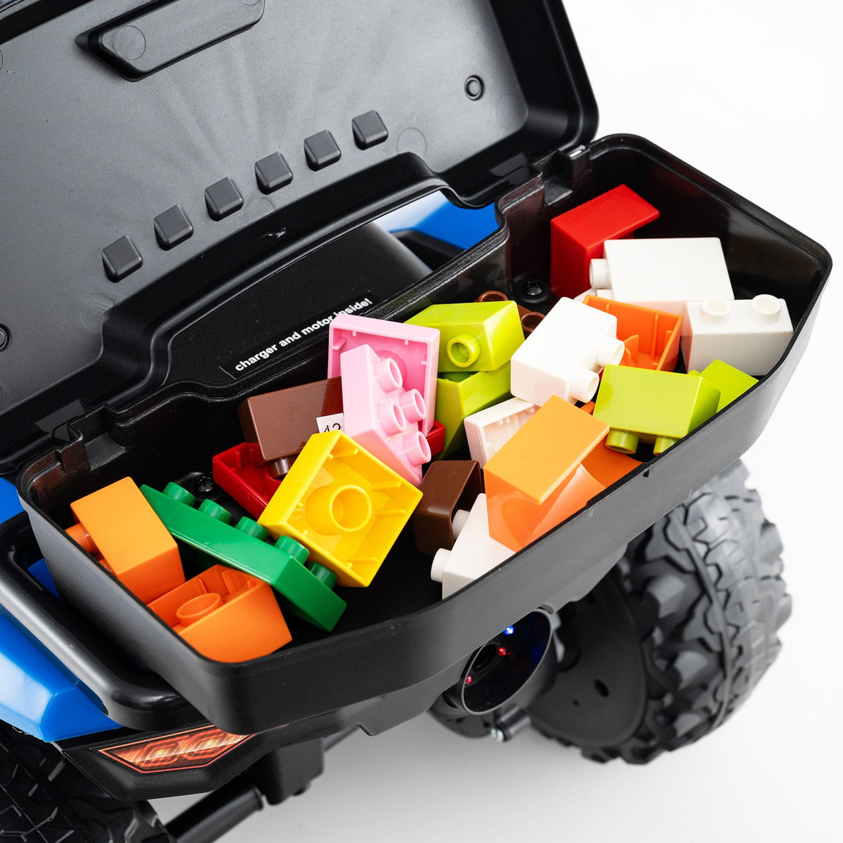 6V Kids Ride On ATV with Spray Function and Storage Box with Music-Blue view 3