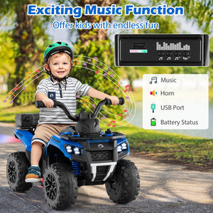 6V Kids Ride On ATV with Spray Function and Storage Box with Music-Blue view 8