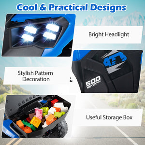 6V Kids Ride On ATV with Spray Function and Storage Box with Music-Blue view 9