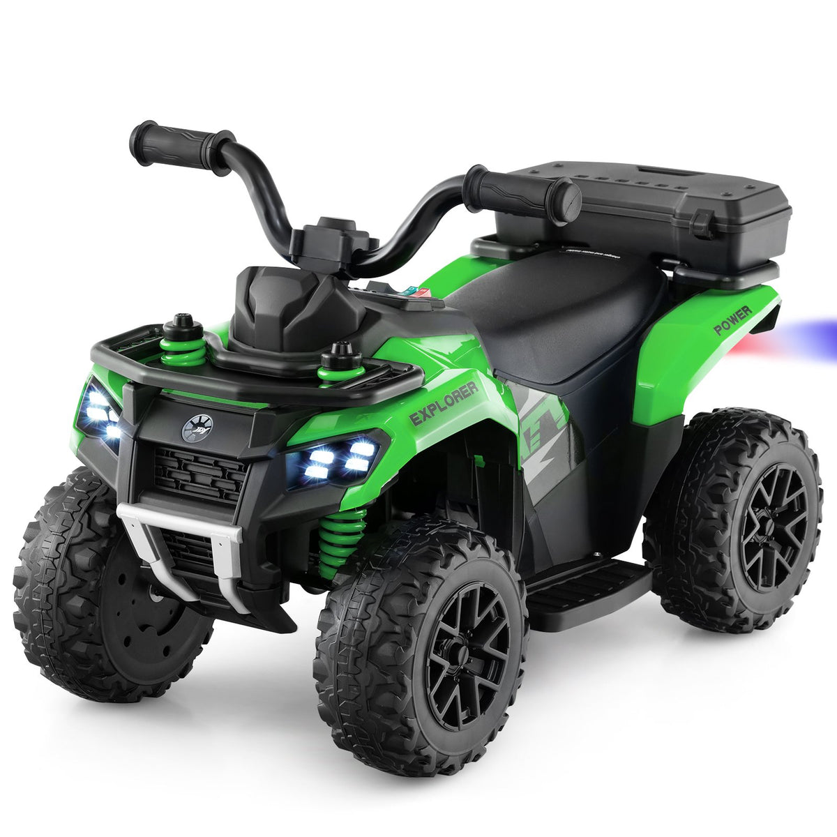 6V Kids Ride On ATV with Spray Function and Storage Box with Music-Green view 3
