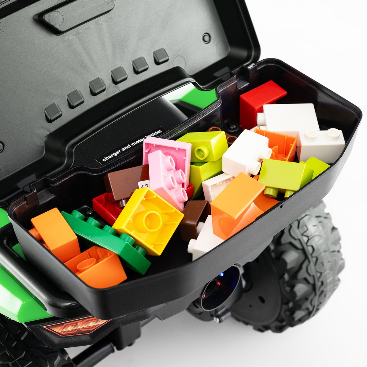 6V Kids Ride On ATV with Spray Function and Storage Box with Music-Green view 5