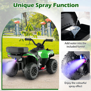 6V Kids Ride On ATV with Spray Function and Storage Box with Music-Green view 8
