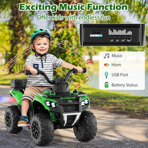 6V Kids Ride On ATV with Spray Function and Storage Box with Music-Green view 9