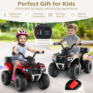 6V Kids Ride On ATV with Spray Function and Storage Box with Music-Khaki view 5
