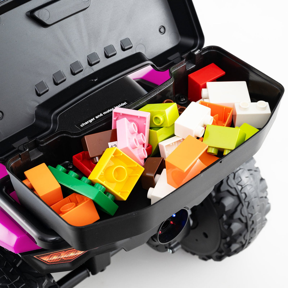 6V Kids Ride On ATV with Spray Function and Storage Box with Music-Pink view 3