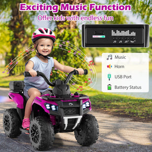 6V Kids Ride On ATV with Spray Function and Storage Box with Music-Pink view 9