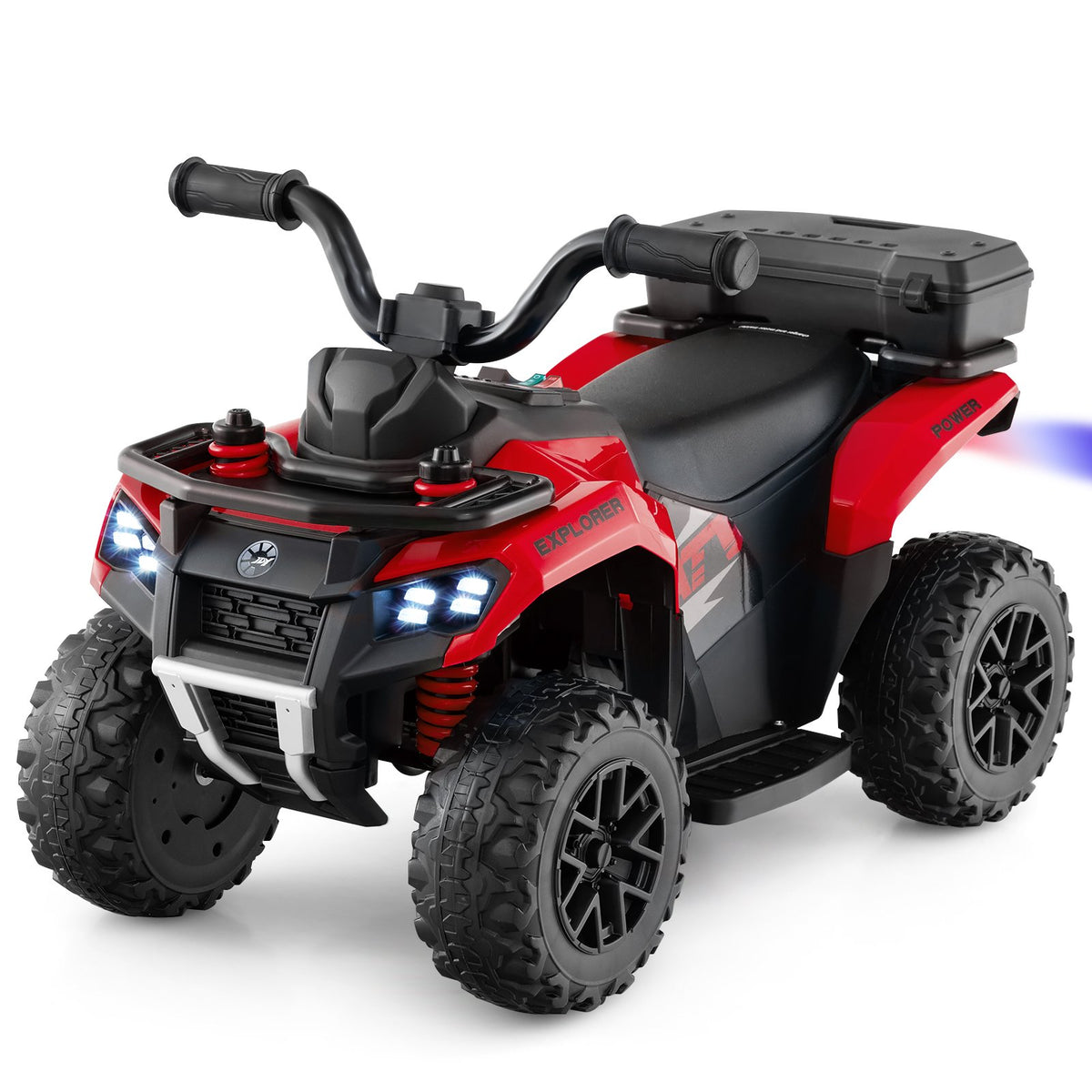 6V Kids Ride On ATV with Spray Function and Storage Box with Music-Red view 3
