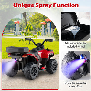 6V Kids Ride On ATV with Spray Function and Storage Box with Music-Red view 6