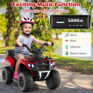6V Kids Ride On ATV with Spray Function and Storage Box with Music-Red view 7