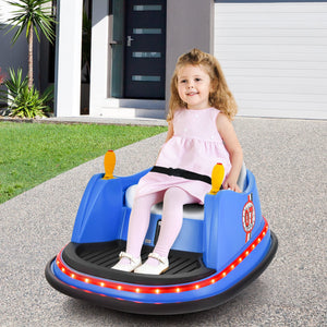 12V Electric Kids Ride On Bumper Car with Flashing Lights for Toddlers-Blue view 2