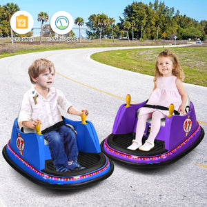 12V Electric Kids Ride On Bumper Car with Flashing Lights for Toddlers-Blue view 9