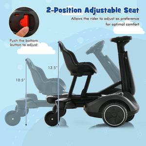 6V Kids Ride on Drift Car with 360° Spin and 2 Adjustable Heights-Black view 9