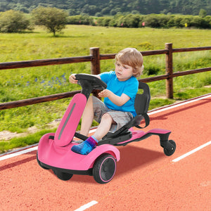 6V Kids Ride on Drift Car with 360° Spin and 2 Adjustable Heights-Pink view 2
