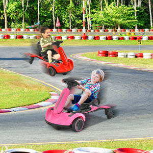 6V Kids Ride on Drift Car with 360° Spin and 2 Adjustable Heights-Pink view 3