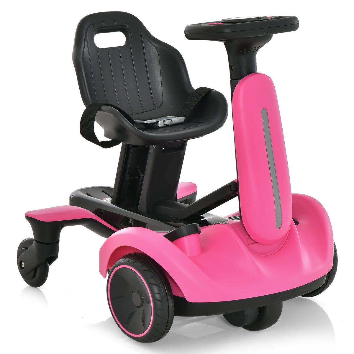6V Kids Ride on Drift Car with 360° Spin and 2 Adjustable Heights-Pink view 4