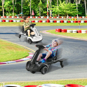 6V Kids Ride on Drift Car with 360° Spin and 2 Adjustable Heights-White view 3