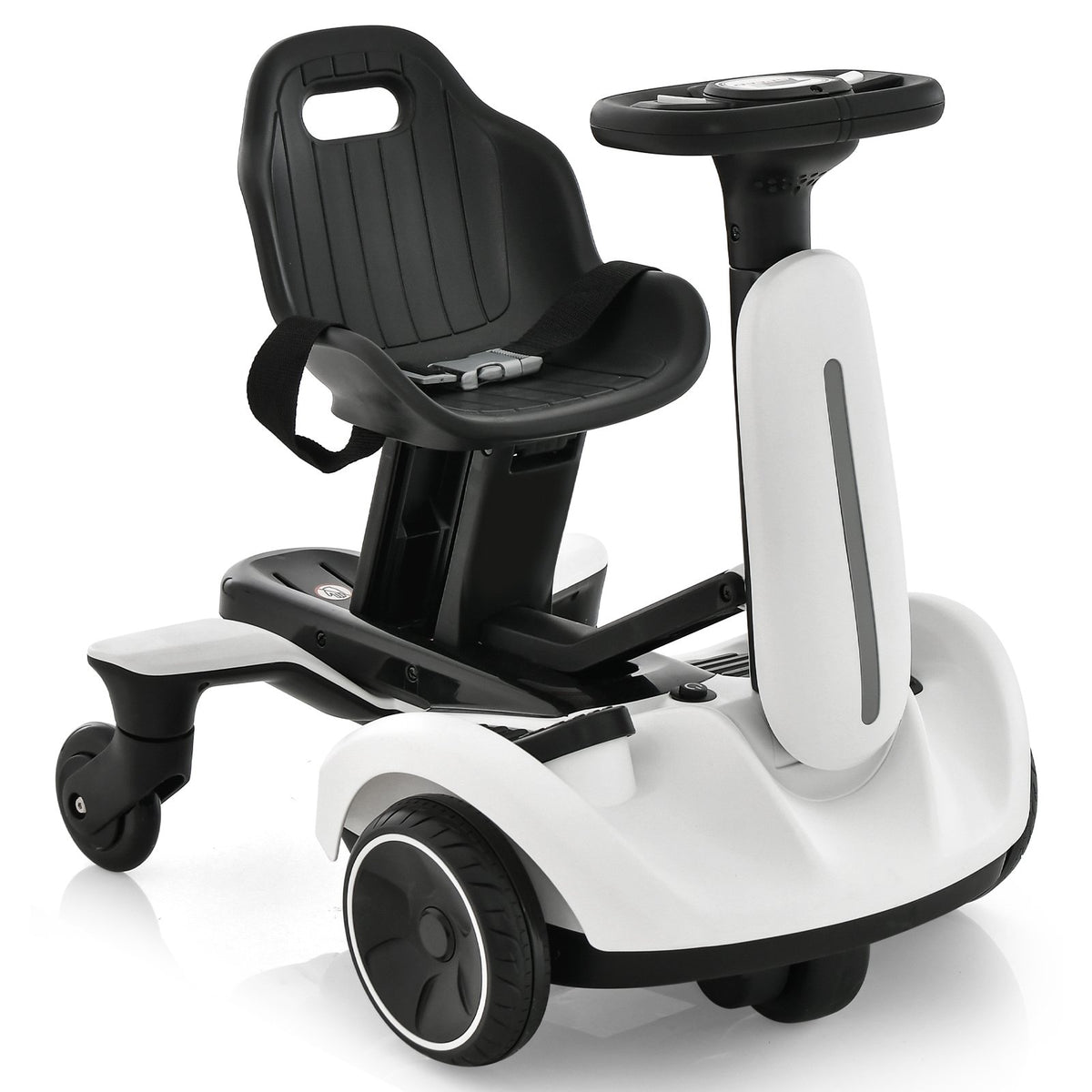 6V Kids Ride on Drift Car with 360° Spin and 2 Adjustable Heights-White view 4
