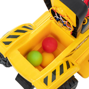 6V Kids Ride On Excavator Fun Digger with Folding Basketball Hoop view 6