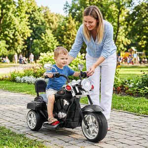 6V Powered Toddler 3-Wheel Motorbike Ride On Toy with Horn and Headlight-Black view 3