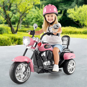 6V Powered Toddler 3-Wheel Motorbike Ride On Toy with Horn and Headlight-Heart Pink view 2