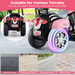 6V Powered Toddler 3-Wheel Motorbike Ride On Toy with Horn and Headlight-Heart Pink view 7