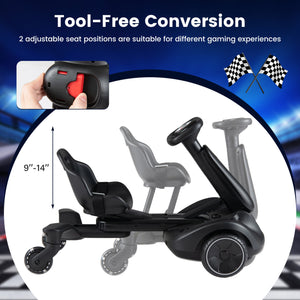 6V Ride-on Drift Car with Lights and Adjustable Seat-Black view 6