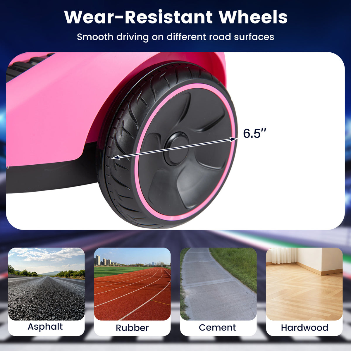 6V Ride-on Drift Car with Lights and Adjustable Seat-Pink view 9