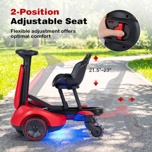 6V Ride-on Drift Car with Lights and Adjustable Seat-Red view 8