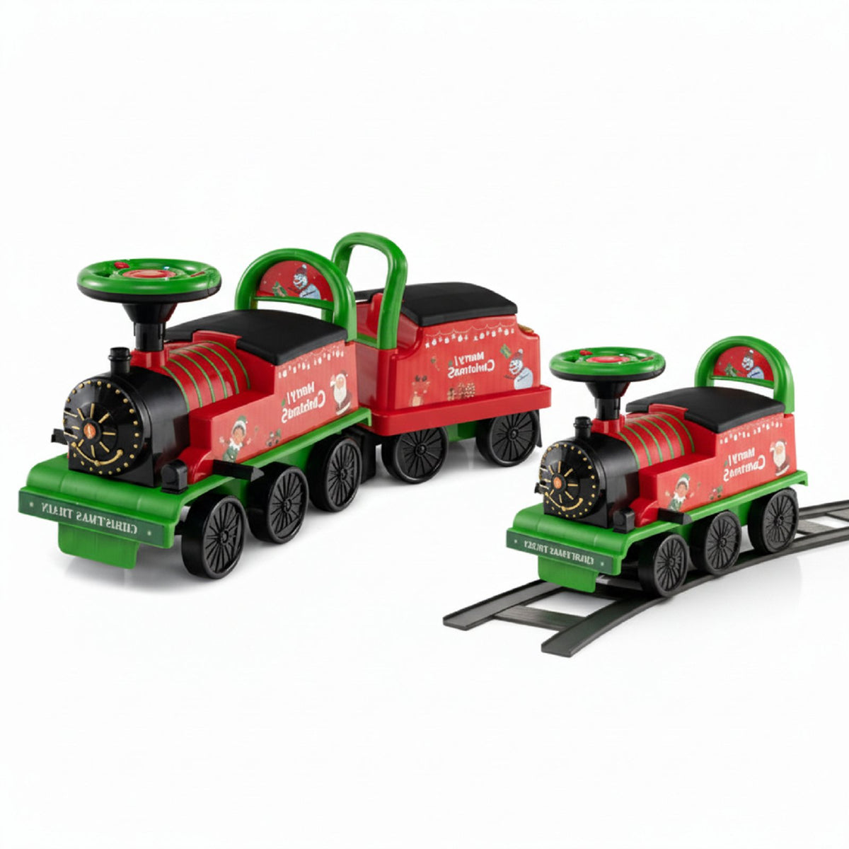 6V Toddler Ride On Train Combo: Track Ride & 2-Seater Carriage Set view 3