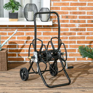 98 ft of 5/8" Hose Reel Cart (Hose Not Included), Garden Water Hose Carts with Wheels for Yard, Lawn, Black – view 6