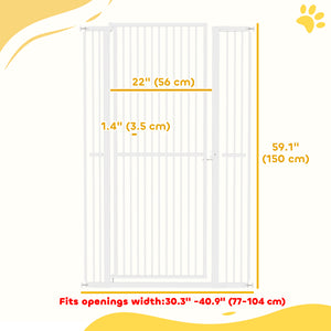 59" Extra Tall Cat Gate, 30"-41" Pet Gate with 2.8" and 5.5" Extensions, for Doorway, Hallway, Stairway – view 9