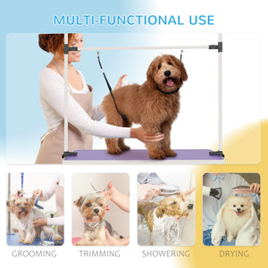 Adjustable Dog Grooming Table with 2 Safety Slings, Storage Basket, Black – view 34