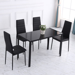 Rectangular Kitchen Table for 4 People, Dining Table with Tabletop Tempered Glass for Dining Room – view 5
