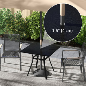Rectangle Patio Dining Table for 4 People with Steel Legs, Metal Tabletop for Garden, Backyard, Lawn, Balcony, Black
