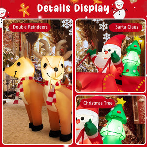 7.2 Feet Long Christmas Inflatable Santa Rides Sled with LED Lights view 5