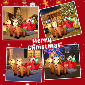 7.2 Feet Long Christmas Inflatable Santa Rides Sled with LED Lights view 8