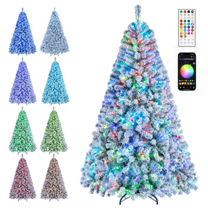 7.5/6 FT Smart Pencil Christmas Tree with APP Remote & RGB Lights and Music Sync-6FT