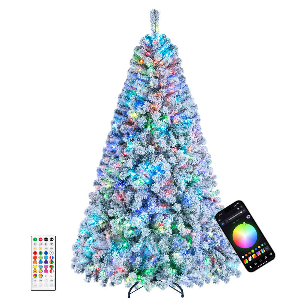 7.5/6 FT Smart Pencil Christmas Tree with APP Remote & RGB Lights and Music Sync-6FT view 4