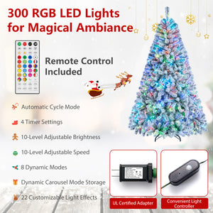7.5/6 FT Smart Pencil Christmas Tree with APP Remote & RGB Lights and Music Sync-6FT view 7
