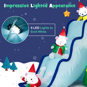 9 Feet Inflatable Polar Bear Slide Scene Decoration with LED Lights view 7