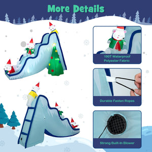 9 Feet Inflatable Polar Bear Slide Scene Decoration with LED Lights view 8