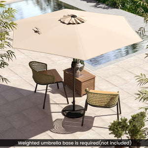 7.5 feet Outdoor Patio Heavy Duty Market Umbrella with Push Button Tilt-Beige view 2