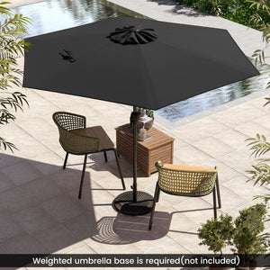 7.5 feet Outdoor Patio Heavy Duty Market Umbrella with Push Button Tilt-Black view 2